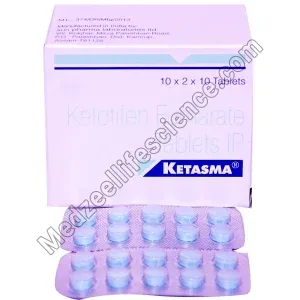 Ketasma 1mg Tablet (Ketotifen Fumarate)