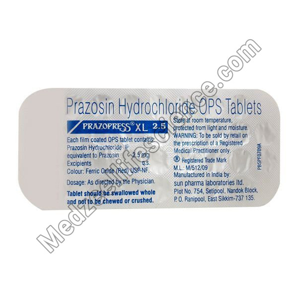 Prazopress XL 2.5mg Tablet (Prazosin)