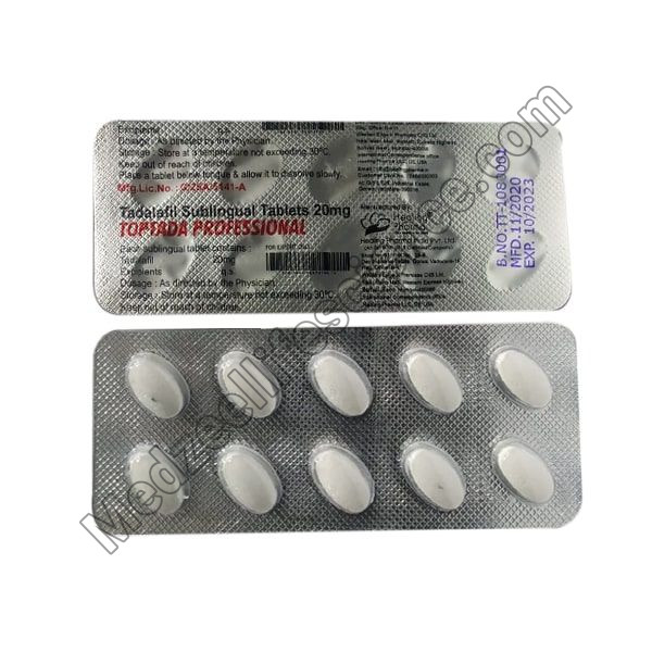 Toptada Professional 20mg tablet (Tadalafil)